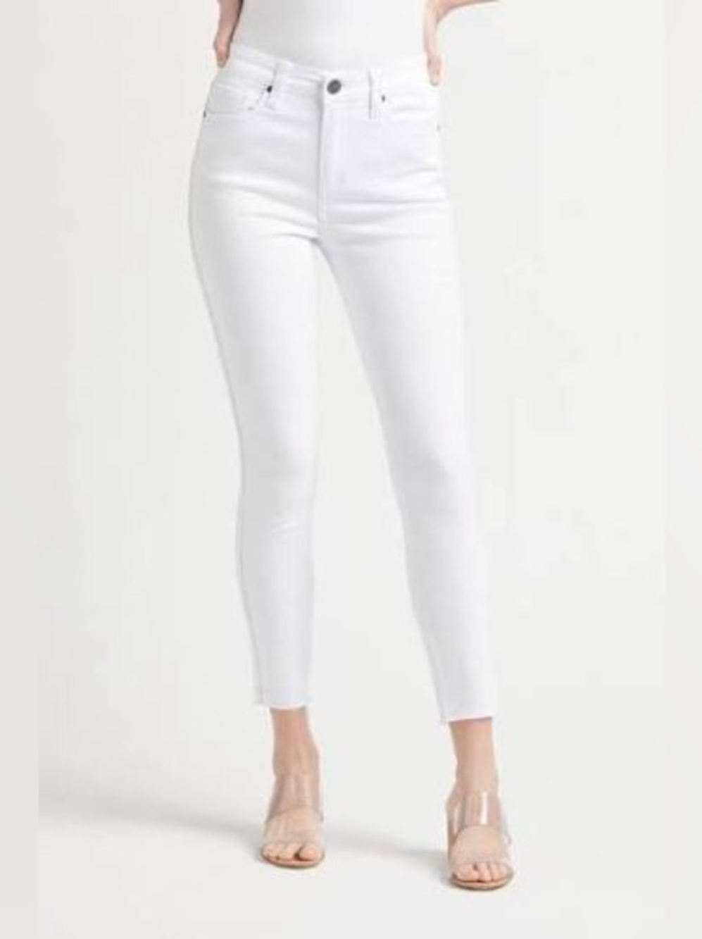 Kut from the Kloth White Connie High Waisted Ankle Jeans